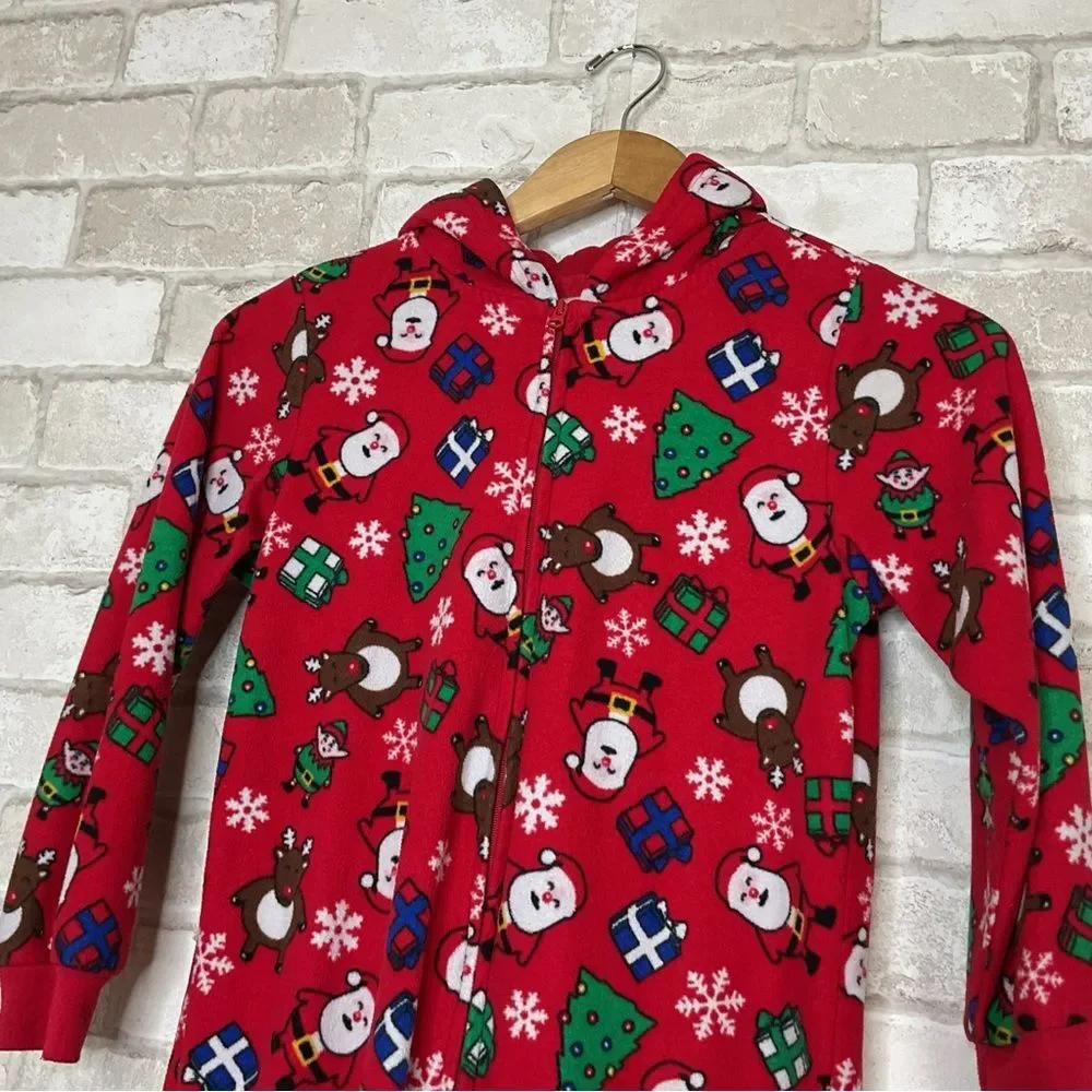 Kids Christmas The Children's Place Red Footie Pajamas Size 7/8